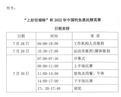 “上好佰福特”杯2022年7月29日中国钓鱼黑坑精英赛配图